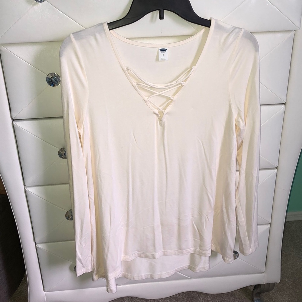 Cream long sleeve top